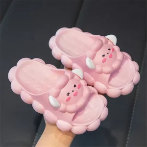 Children Soft Slippers Cute Little Sheep Anti slip Breathable Indoor Outdoor Slides Shoes for Boys and Girls All Seasons