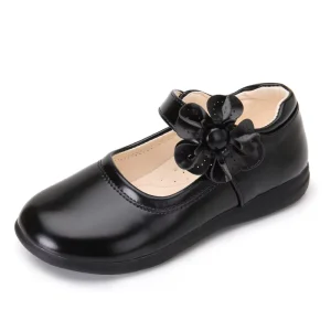 Children Solid Color Leather Cute Fashionable Girls Dress Shoes Exquisite Flower Princess Shoes Dance Party Kids Performance