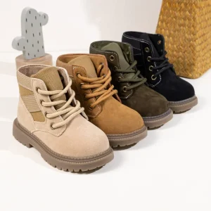 Children Warm PU Leather Boots Soft Soles Non slip Comfortable Children Short Boots Kids Hiking Boots