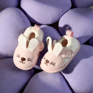 Children Warm Winter Cotton Casual Shoes Animal Prints Anti Slippery Indoor Home Slippers for Boys and Girls