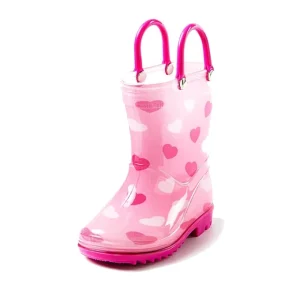 Children Waterproof High Quality Pvc Rain Boot with Easy Handle Lightweight Rainy Day Footwear