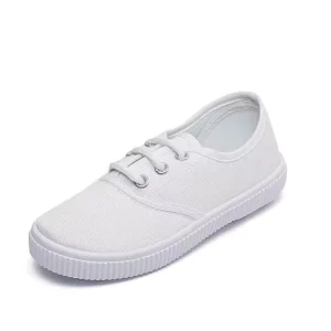 Children White Slip on Breathable Soft Unisex Rubber School Shoes for Girls 18 Years Old
