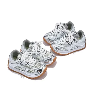 Children White Sneakers Running Sports Shoes Boys Girls Lightweight Mesh Breathable Trendy Outdoor Walking Shoes