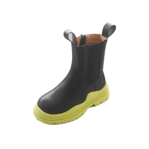 Children Winter Warm Shoes Girls Chelsea Mid Calf Leather Boots Zip Closure for Toddler Little Big Kids Autumn Footwear