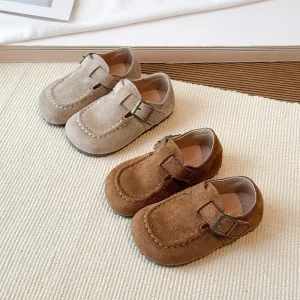 Children and Girls Spring and Autumn New Breathable Waterproof Non slip Lightweight Soft Bottom Retro Casual Flat Shoes
