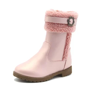 Children pink Fancy Winter Warm Boots for Kids Girls