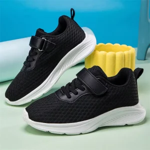Children’s Athletic Shoes Comfortable Soft Lightweight Breathable Mesh Sneakers Non Slip Sole Velcro Closure for Toddlers Kids
