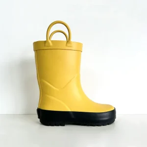 Children’s Baby Fashion Mid-Calf Portable Rubber Rain Boots Waterproof with Anti-slip Sole for All Seasons
