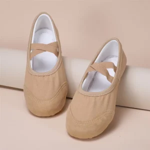 Children’s Ballet Special Tea-colored Leather-toe Dance Shoes