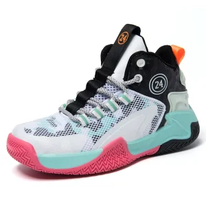 Children’s Basketball Shoes High Top Lace up Boy’s Girls’ Sneakers Little Kid Big Kid Air Mesh Mid-top Outdoor Fashion Sport