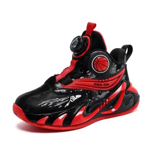 Children’s Basketball Shoes PU Leather High Top Mid Top Button Boy’s Girls’ Boots Sneakers Little Kid Big Kid Outdoor Fashion