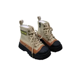 Children’s Boots Canvas Flat Short Boots Autumn Winter Kid Boys Girls Chunky Heel Platform Boots