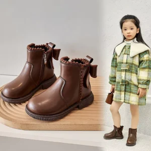 Children’s Boots Kids Winter Plush Children’s Fashion British Short Boots Kids Party Boots