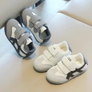 Children’s Boy Comfortable Breathable Sports Shoes Fashion Casual Running Four Seasons Mesh Sneakers PU Upper PVC
