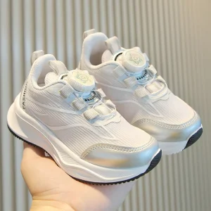 Children’s Boys’ & Girls’ Sports Running Shoes with Rotating Button Breathable Mesh Upper Soft PVC Outsole Lightweight Design