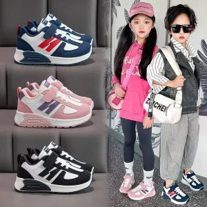Children’s Boys’ Sneakers Spring Waterproof Anti-Slip Durable Velcro Closure All-Match Soft Rubber Sole Primary Shoes