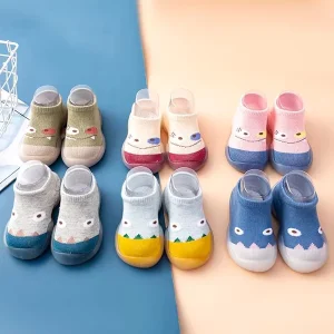 Children’s Breathable Durable Mid-Calf Cartoon Pattern Walking Shoe for Boys Girls Infant Toddler Spring Autumn Newborn Non-slip