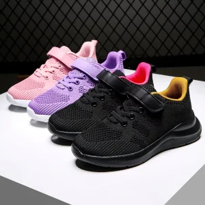 Children’s Breathable Mesh Sneakers Kids Fashion Leisure Sports Shoes Comfortable Soft Soles Running Shoes for Boys and Girls