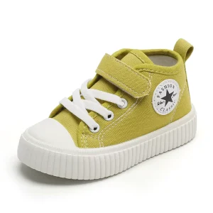 Children’s Canvas High Top Spring and Autumn Boy’s Casual Shoes Non slip Girl’s Board Shoes Soft Soled Baby Shoes