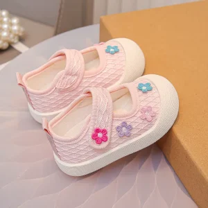 Children’s Canvas Shoes Baby Casual Walking Shoes Non-slip Girls’ Cloth Shoes