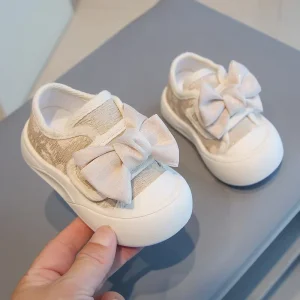 Children’s Canvas Shoes Spring Summer Girls’ Shoes Cute Breathable Bow Girls Casual Sneakers