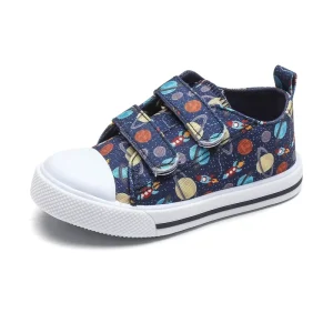 Children’s Canvas Shoes Spring Summer Girls’ Shoes Cute Breathable Floral Print Girls Casual Sneakers