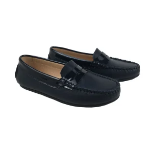 Children’s Casual Shoes Black Cow Leather Girls and Boys Loafers Moccasin