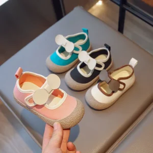 Children’s Casual Shoes Comfortable Flat Anti slip Kids Walking Shoes Cute Baby Shoes With Bow