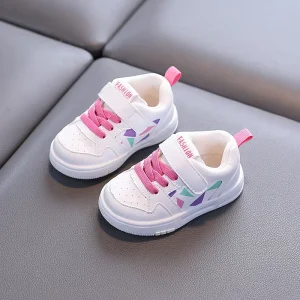 Children’s Casual Shoes Comfortable Sneakers Spring Children’s Sports Shoes Leather Surface Breathable and Anti slip