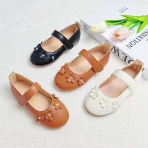 Children’s Casual Shoes Infant Toddler Fashionable Comfortable Flat PU Shoes Soft Sole Non-slip Baby Walking Shoes