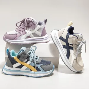 Children’s Casual Shoes New Spring Mesh Sports Shoes Lace up Lightweight Breathable Running Shoes Boys Girls Sneakers
