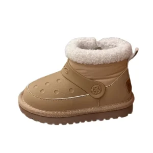 Children’s Casual Shoes New Ultrafilm Leather Waterproof Thick for Boys and Girls 4-6Y Outdoor Warm Boots