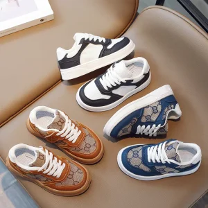 Children’s Casual Shoes Soft Sole Breathable Outdoor Sports Shoes Running Shoes Unisex Children’s Upper Colorblock Casual Shoes