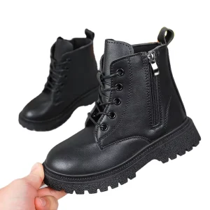 Children’s Casual Shoes Spring and Autumn Girls’ Dancing Black Short Boots Autumn and Winter Boys’ Plush Snow Boots