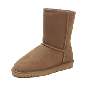 Children’s Classic Cowhide with Velvet Thick Bottom for Warmth and Comfort Snow Boots
