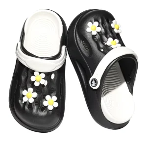 Children’s Clog With Flowers Shoe Charms Breathable Lightweight Anti-Slip Baby Slippers Durable School Shoes