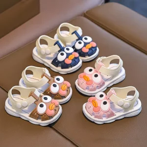 Children’s Closed Toe Sandals Cute Cartoon Buckle Strap Breathable Kids Sandals