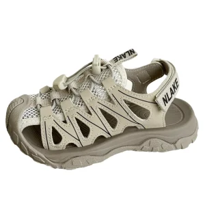 Children’s Closed Toe Velcro Closure Ankle Sandals Outdoor Soft Soled Stream Walking Shoes