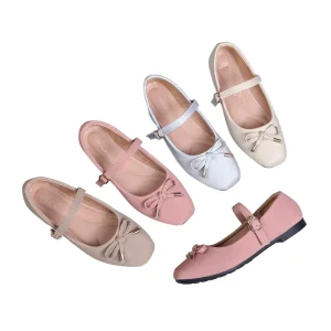 Children’s Comfortable Korean Style Slip On Ballet Flats PVC Outsole Summer Casual Shoes with Soft Upper for Autumn & Spring