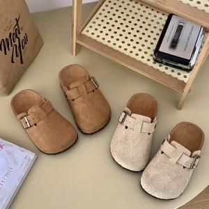 Children’s Cork Shoes Summer Comfortable Non-Slip Boys and Girls Closed-Toe Half Slippers