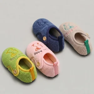 Children’s Cotton Shoes Cute Cartoon Bunny Kids Slippers Warm Plush Winter House Shoes Indoor Thermal Non Slip Soft Soles Shoes