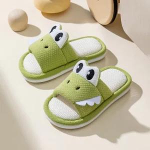 Children’s Cotton Slippers Featuring Cartoon Animals for All Seasons Suitable for Home Use and for Kids in Summer
