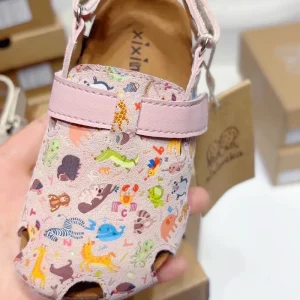 Children’s Cute Animal Park Flip Fur Leather Cartoon Cool Sandals Breathable and Soft