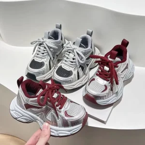 Children’s Dad Casual Shoes Platform Sports Footwear for Boys and Girls Breathable Kids Mesh Sneakers