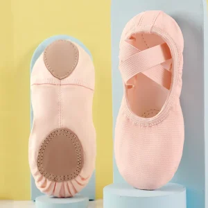 Children’s Dance Shoes Girls’ Ballet Shoes Canvas Soft Sole Anti Slip Children’s cat Paw Training Special Adult Dance Shoes