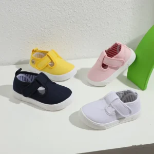 Children’s Denim Canvas Shoes Rubber Anti-Slip Soft Sole Casual Lightweight Breathable Unisex 1-5 Yr Comfortable Versatile Shoes