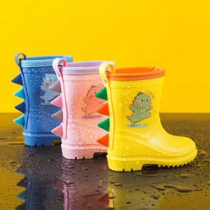 Children’s Dinosaur Rain Boots Girls’ Lightweight Non slip Waterproof Mid calf Rain Shoes