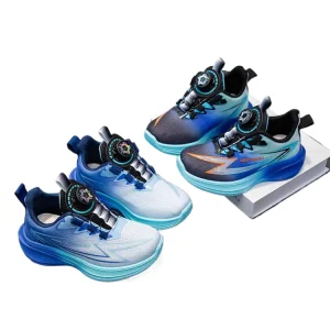 Children’s Fashion PU Walking Shoes Breathable Kids Sneakers with EVA Insole Lace Upper Physical Education Schools Spring Trend