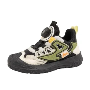 Children’s Fashionable Sports Casual Shoes for Boys Girls Convenient Rotating Button Spring Autumn Collection Medium Large PU