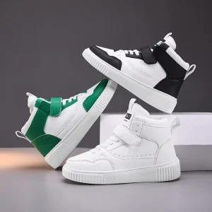 Children’s Flat Shoes for 6-12 Years Fall Trendy White Casual Boys Sneakers